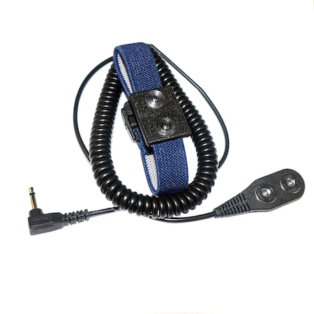 Transforming Technologies Magnetic woven dual wrist band, navy blue, w/magnetic 12 ft dual cord WB3012